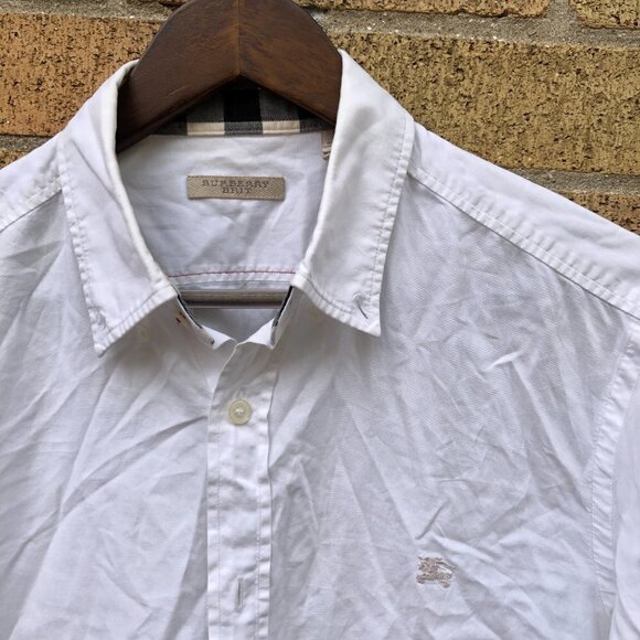Vintage Burberry Brit Button Up Dress Shirt Medium - Picture 6 of 9
